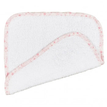 Λαβέτα Βαμβακερή 30x30εκ. Λευκή Lapyco Ροζ 15181