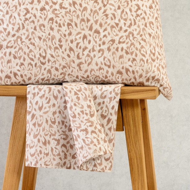 Σετ Σεντόνι Με 1 Μαξιλαροθήκη Polycotton Ημίδιπλο Με Λάστιχο 120x200+32εκ. Leo Mocca Casual Line Mini Melinen 20005398