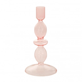 Κηροπήγιο Γυάλινο Σομόν 9x20εκ. iliadis 87628