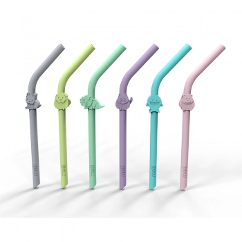 Σετ 6τμχ Καλαμάκια Σιλικόνης Πολλαπλών Χρήσεων Melii MEL18100