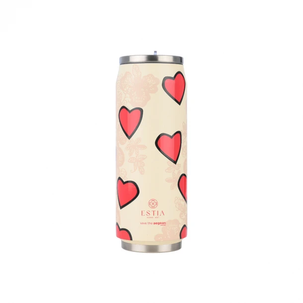 Θερμός-Ποτήρι Ανοξείδωτο Travel Cup Tender Lace Save The Aegean Estia 500ml-7x19εκ. 01-31329