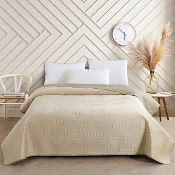 Κουβερλί Ultrasonic Polyester Μονό 160x240εκ. Omnia Greige Melinen 20005723