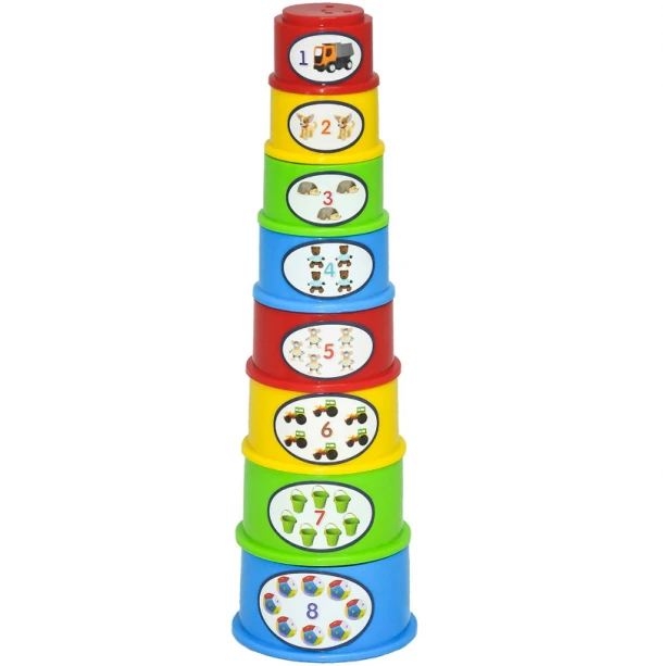 Μπεμπέ Εκπαιδευτική Πυραμίδα Με 8 Νούμερα 23εκ. Toy Markt 74-1081