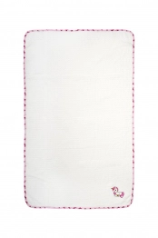 Κουβέρτα Πικέ Κούνιας 100x160εκ. Με Κέντημα Unicorn 188 White-Pink DimCol