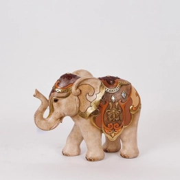 Διακοσμητικός Επιτραπέζιος Ελέφαντας Polyresin Καφέ-Μπεζ 33x13x26εκ. ESTHETI 752-11637