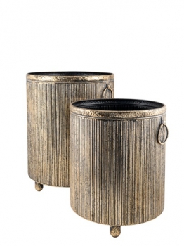 Κασπώ Σετ 2τμχ Μεταλλικό Χρυσό 37,5x35,5x44εκ.-32,5x31,5x36,5εκ. Zen Collection 25.55.52270