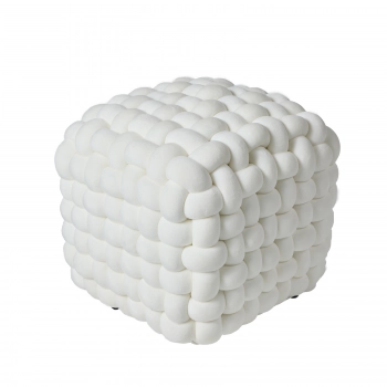 Πουφ Βελούδινο 43x43x40εκ. Deco 2275 Λευκό Das Home