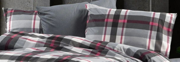 Μαξιλαροθήκη Φάκελος Polycotton 50x70εκ. Εκάβη 424 Grey-Bordeaux DimCol