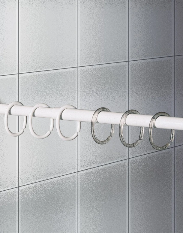 Κρίκοι Κουρτίνας Μπάνιου Σετ 12τμχ Πολυπροπυλενίου White Sealskin 007-00001