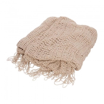 Δίχτυ σκίασης Shelto pakoworld μακραμέ poly-cotton σε μπεζ απόχρωση 200x200x27εκ