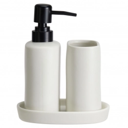 Σετ Μπάνιου 3τμχ Stoneware White MRShome 0094001