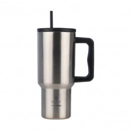 Θερμός Ανοξείδωτος Straw Tumbler XL 14,5x10x22,5εκ.-900ml Steel Flow Save The Aegean Estia 01-36232