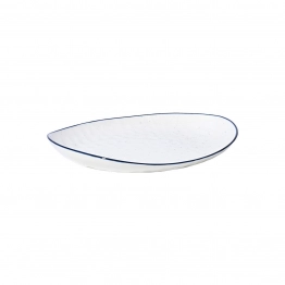 Πιάτο Φρούτου Πορσελάνης Λευκό-Μπλε 22x19x2,9εκ. Pebbles Estia 07-37123