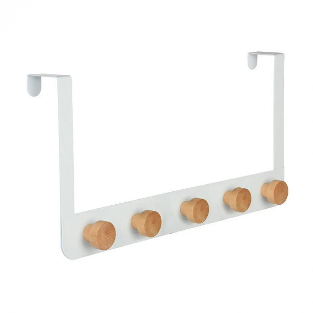 Κρεμάστρα Πόρτας 5 Θέσεων Μεταλλική Λευκή Estia 20x2,5x40εκ. 02-18290