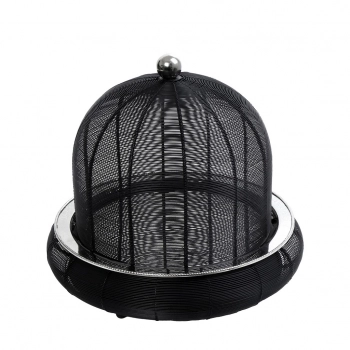 Πιατέλα Σερβιρίσματος Ανοξείδωτη-Αλουμινίου Μαύρη 41x41x41εκ. ESPIEL TAF110