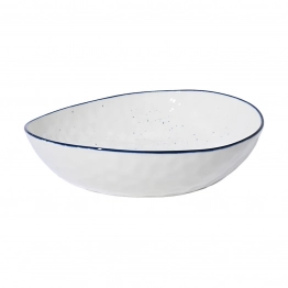 Πιάτο Βαθύ Φαγητού Πορσελάνης Λευκό-Μπλε 20εκ. Pebbles Estia 07-37147