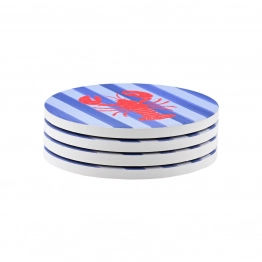 Σουβέρ Σετ 4τμχ Κεραμικό Με Αντιολισθητική Βάση Φελλού Φ10,3εκ. Lobster Estia 07-39301