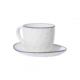Φλυτζάνι Τσαγιού Πορσελάνης Λευκό-Μπλε 220ml Pebbles Estia 07-37093