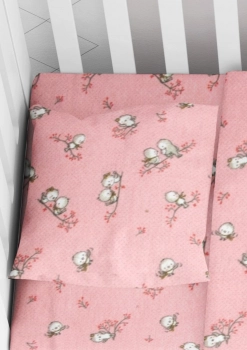 Μαξιλαροθήκη Φάκελος Φανελένια Bebe 35x45εκ. Birds 15 Pink DIMcol