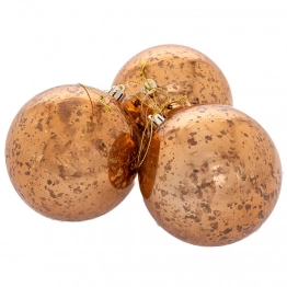 Χριστουγεννιάτικη Μπάλα Σετ 3τμχ Πλαστική Αντικέ Χρυσή 10εκ. iliadis 86496