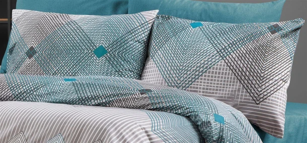 Μαξιλαροθήκη Φάκελος Polycotton 50x70εκ. Καλλιρόη 605 Grey-Petrol DimCol