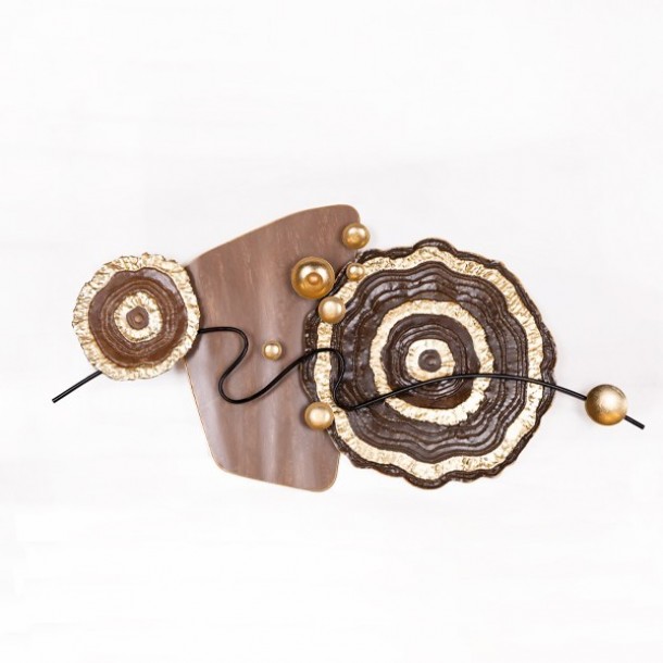 Διακοσμητικό Τοίχου Μεταλλικό Καφέ-Χρυσό-Μπεζ 111x5x55εκ. ESTHETI 812-30005