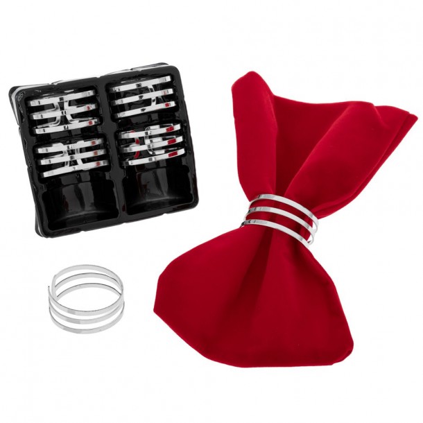 Δαχτυλίδι Πετσέτας Σετ 6τμχ Κρίκος Μεταλλικό Ασημί Δ5,5εκ. iliadis 91832