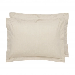 Ζεύγος Μαξιλαροθήκες Polycotton 50x70+5εκ. Oxford Casual 5446 Beige Das Home