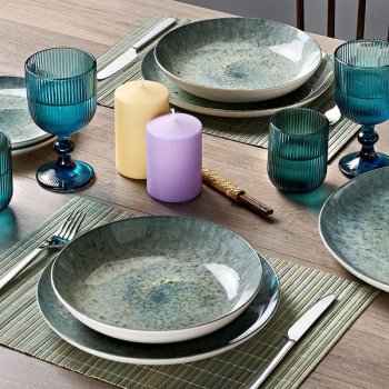 Σερβίτσιο Φαγητού Σετ 20τμχ In-glaze Stoneware Uranus Μπλε-Γκρι CRYSPO TRIO 25.095.40