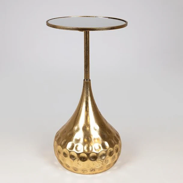 Τραπεζάκι Βοηθητικό Μεταλλικό Με Επιφάνεια Καθρέπτη Χρυσό 39x39x67εκ. ESTHETI 750-39554