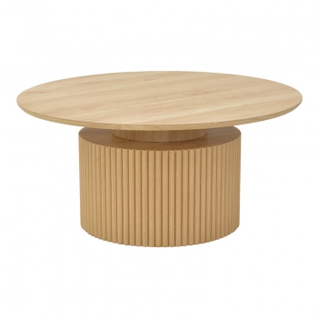 Τραπέζι σαλονιού Opols pakoworld mdf σε  φυσική απόχρωση Φ90x42εκ
