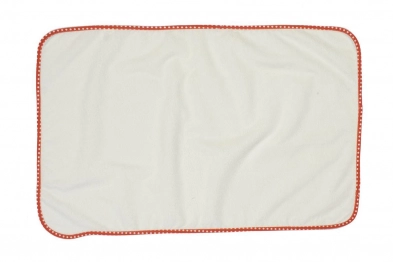 Σελτεδάκι Αδιάβροχο Βαμβακερό Λευκό-Πορτοκαλί 50x80εκ. Πουά 134 DimCol