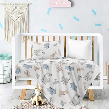 Σετ Σεντόνια Βαμβακοσατέν Κούνιας Με Λάστιχο 70x140+17εκ. Lizard Prime Baby Line Melinen 20005687