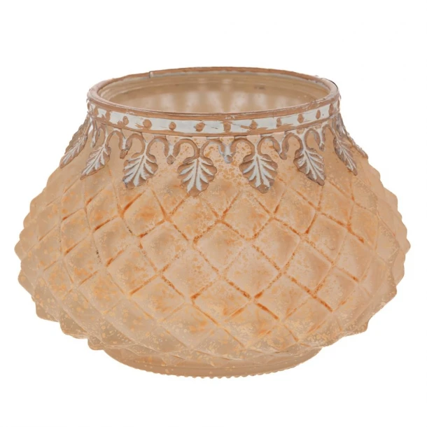 Κηροπήγιο Για Ρεσώ Γυάλινο-Μεταλλικό Κίτρινο 11,5x8εκ. iliadis 92579