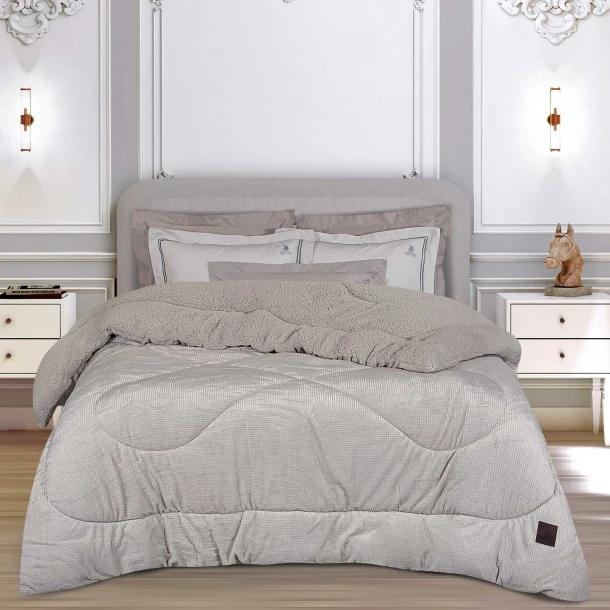 Κουβερτοπάπλωμα Flannel Υπέρδιπλο 220x240εκ. Essential 3955 Ice Grey Greenwich Polo Club