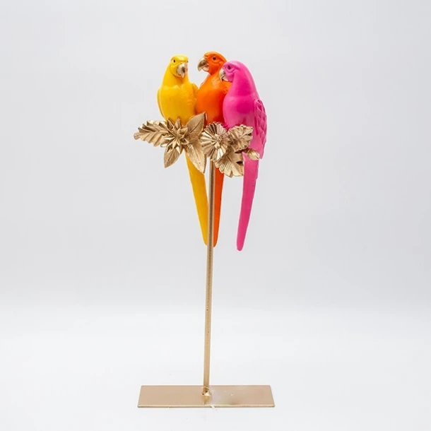 Διακοσμητικό Επιτραπέζιο Παπαγάλοι Polyresin Χρυσό-Multi 16x7,5x36εκ. ESTHETI 819-00814
