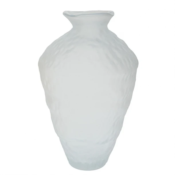 Βάζο Γυάλινο Λευκό Matte 23x38εκ. iliadis 91648