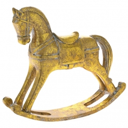 Διακοσμητικό Επιτραπέζιο Άλογο Κουνιστό Polyresin Χρυσό iliadis 28x6x24εκ. 83310