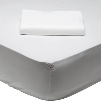 Σεντόνι Μεμονωμένο Βαμβακερό Υπέρδιπλο Με Λάστιχο 160x200+35εκ. Colour Best 1001 Artic White Das Home