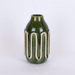 Βάζο Κεραμικό Πράσινο-Μπεζ 13x24εκ. ESTHETI 752-20333