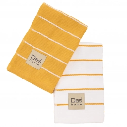 Ποτηρόπανο Σετ 2τμχ Βαμβακερό 40x60εκ. Kitchen 0887 Ochre Das Home