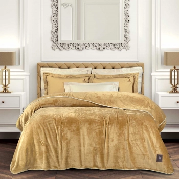 Κουβέρτα Fleece Μονή 170x240εκ. Essential 4441 Ochre Greenwich Polo Club