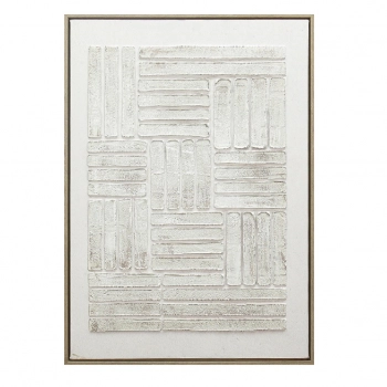 Πίνακας Χειροποίητος Καμβάς Mdf-Ps Plastic Λευκός ESPIEL 50x3x70εκ. FAL327