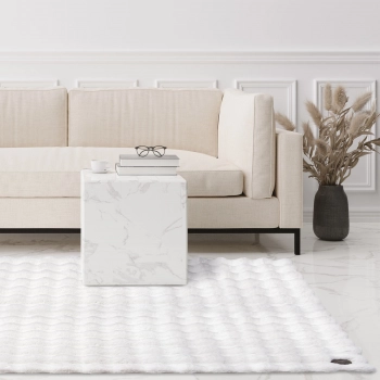 Χαλί Γούνινο Faux Fur 150x200εκ. Τρισδιάστατη Υφή Essential 3111 Λευκό Greenwich Polo Club