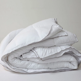 Πάπλωμα 4 Εποχών Microfiber Σατέν Ριγέ Μονό 160x240εκ. Αποσπώμενο Λευκό Melinen 2000028300