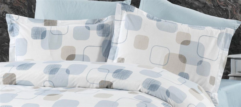 Μαξιλαροθήκη Βαμβακερή Εμπριμέ 50x70εκ. Μελίνα 707 White-Light Blue DimCol 33111647007