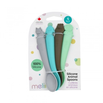 Σετ 4τμχ Κουτάλια Σιλικόνης Mε Ζωάκια Melii MEL28010