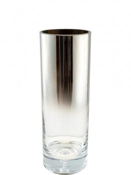 Βάζο Χειροποίητο Φυσητό Γυαλί Ασημί-Διάφανο 12x35εκ. Zen Collection 25.43.52151