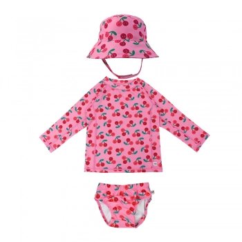 Σετ Μαγιό Πάνα Με Καπέλο Και Μπλούζα UV 12-24μηνών Cherry Zoocchini ZOO16025