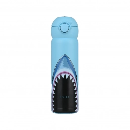 Θερμός Παιδικός Ανοξείδωτος Με Στόμιο Blue Fin 470ml-7x7x22εκ. Save The Aegean Estia 01-55387